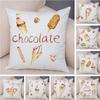 Watercolor Ice Cream Print Throw Pillow Cover Sweet Dessert Cushion Case Home Decor