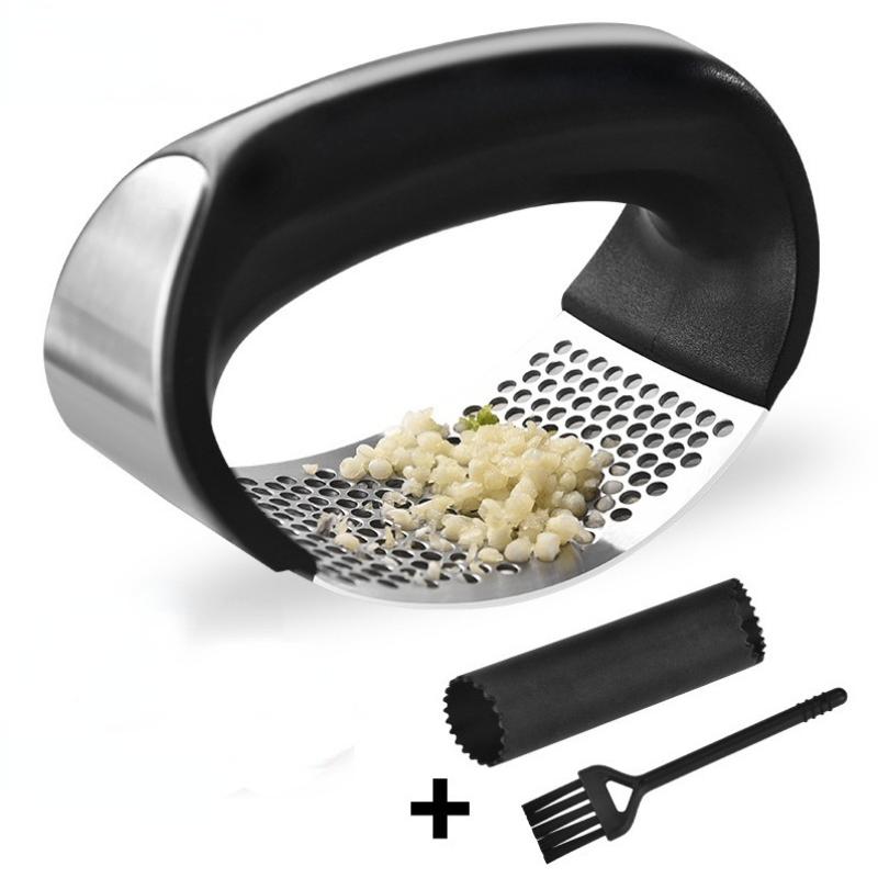 Manual Garlic Press With Handle Stainless Steel Garlic Crusher Garlic Crusher Squeezer Kitchen Squeezing Minced Garlic Tool