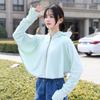 1 pezzo Felpa Estiva Donna Protezione Solare Femminile Colore Unico Sottile Seta di Ghiaccio Protezione UV Manica Lunga Giubbotti Traspirante Camicia Abbigliamento
