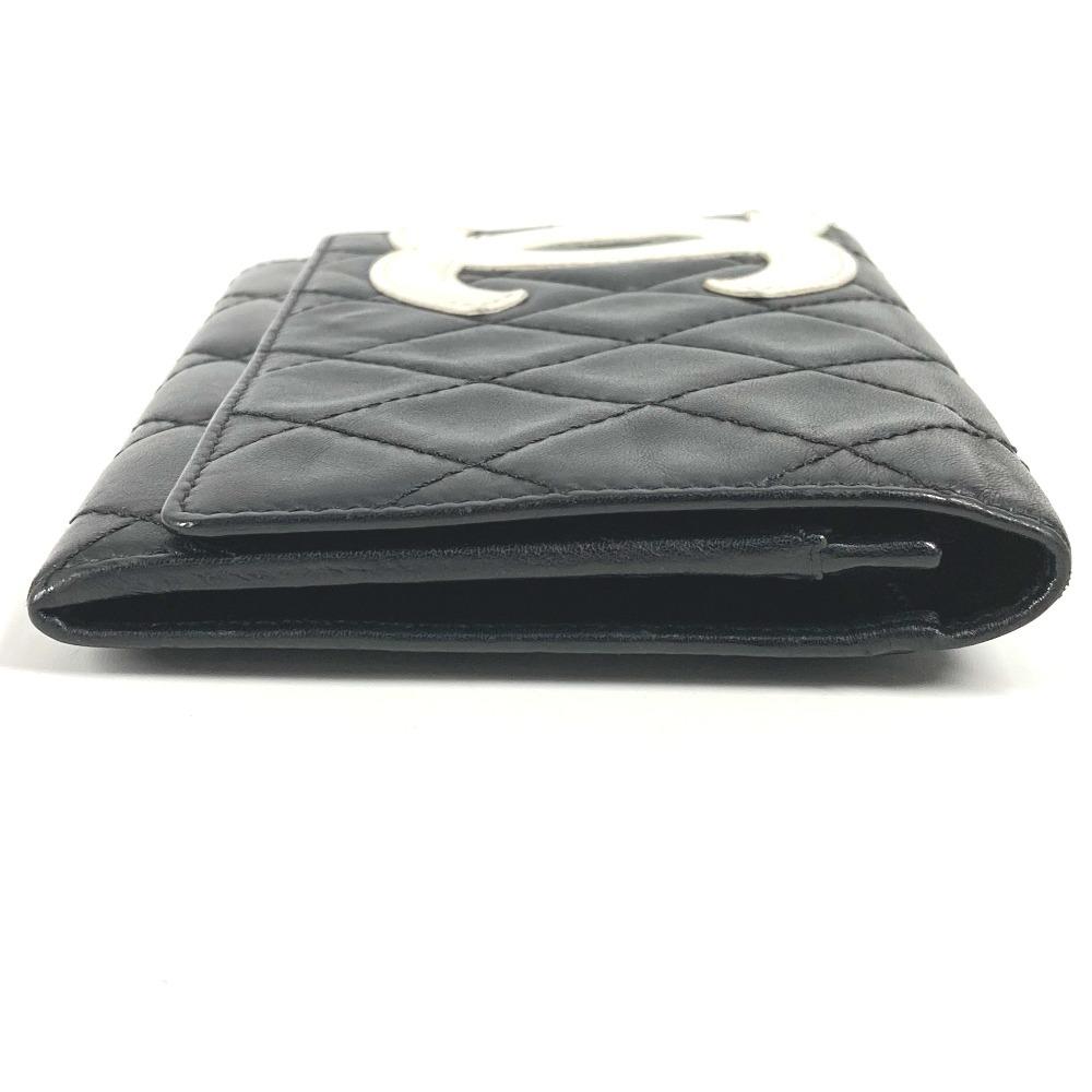 Chanel Cambon Line CC CC Mark Bifold Logo Compact Wallet Flap Folded Wallet