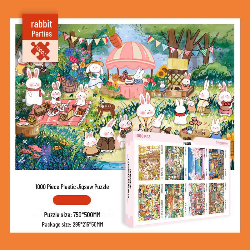 1000-Piece Challenging Plastic Puzzle for Adults – World Famous Paintings Edition with Original Illustrations for Relaxation