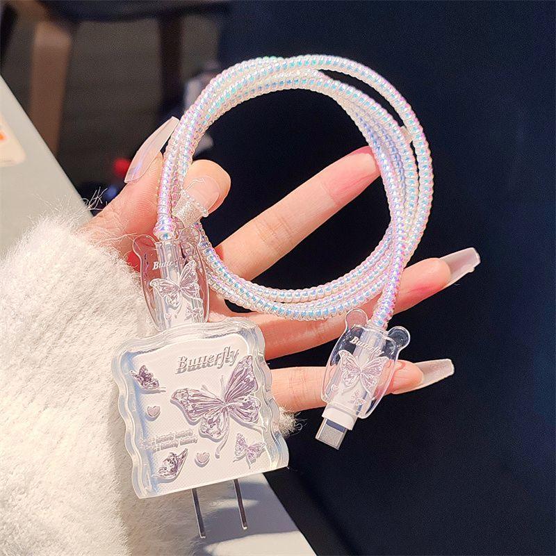 

Четырехкомпонентная защита зарядки, защита кабеля передачи данных, защитная крышка для зарядного блока, подходит для зарядного устройства IPhone 18/20 Вт