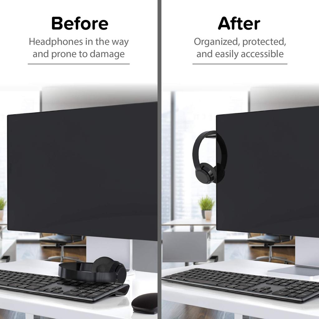 TotalMount Monitor Stand for Headphones and Headsets holder saves desk space and protects your (Premium-grade headphones)