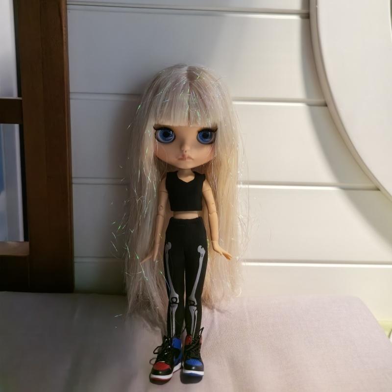 Icy Dbs Blyth Doll 19 Joints 30cm Body Bjd Doll Matte Face Glossy Face Tan Skin Beep Lips Hand-Painted Makeup Diy Hair Girl Gift
