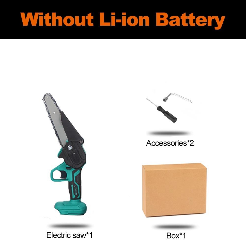 6 Inches 1200W 88Vf Electric Saw Pruning Chain Saw Garden Tree Logging Saw Woodworking Tools Wood Cutter for 18V Battery