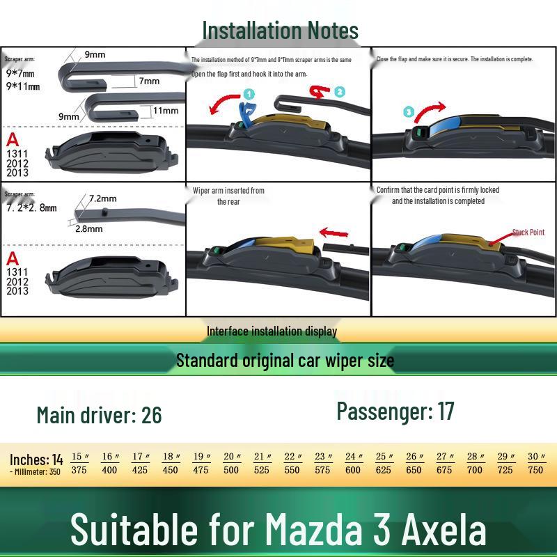 Mazda 3 Axela Frameless Silent Wiper Blade