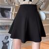2024 Spring Black High Waist A-Line Skirt: Women's College Style, Slim, Anti-Exposure