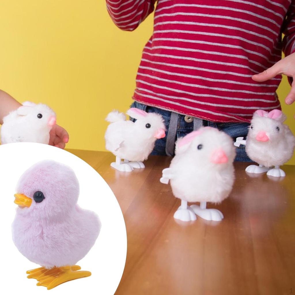 Chick Plush Wind Up Toy Realistic Novelty for Birthday Gifts Basket Stuffers Yellow 31g