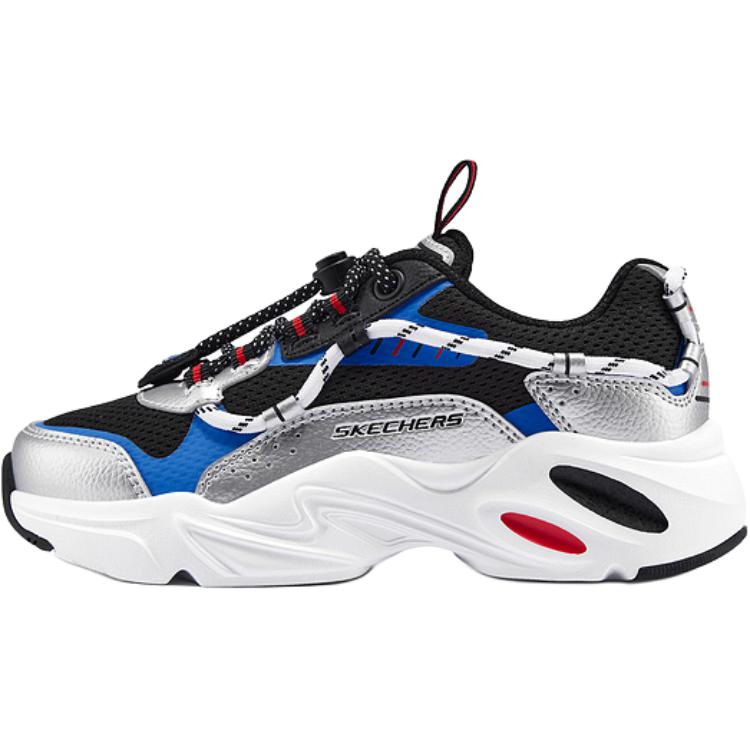 Skechers Kids Classic Fashion Versatile Comfortable Stable Sports Shoes Kids Sneakers Black Red Blue 405330L-BKRB 28.5