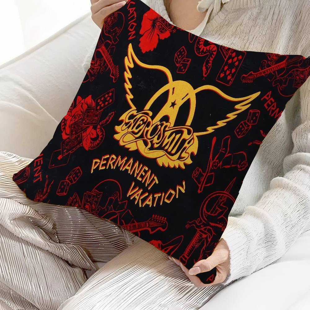 Classic Rock Band A-Aerosmith Cushion Cover Car Throw Pillow Case For Sofa Car Christmas Gift 40X40Cm 45X45Cm