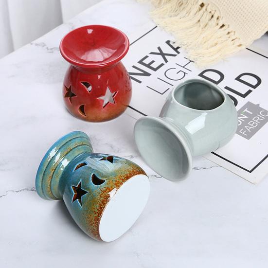 Scalda cera ceramico Diffusore di oli essenziali Portacandela a lumino Piccolo Brucia incenso da scrivania per Decorazione Casa Camera da letto