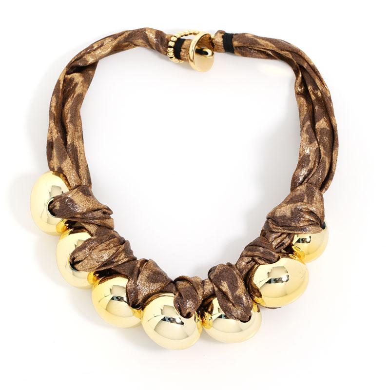 

Statement Floral Necklace Balls Design for Women Girl Trendy Wedding Party Jewelry Accessory коричневий