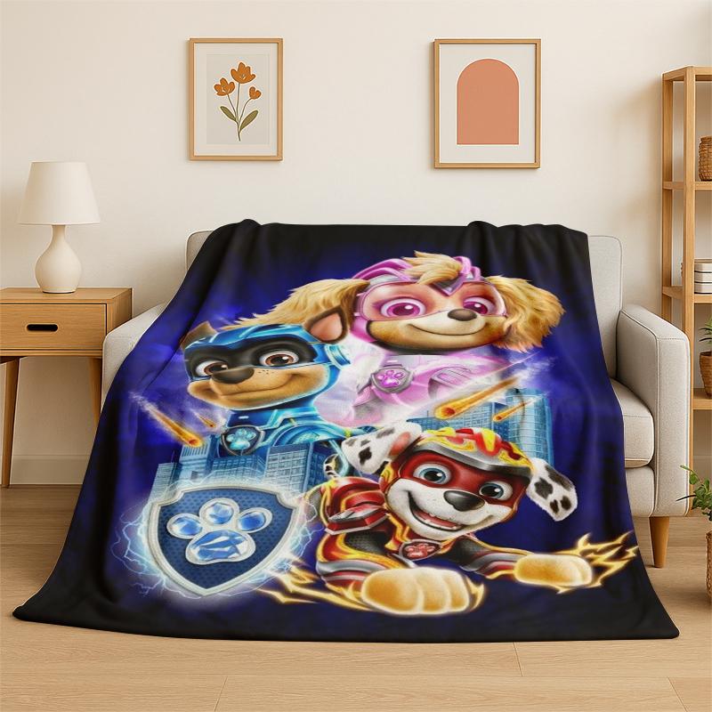 

Cartoon P-Patrol Cute Dog Flannel Blanket Soft Warm Throw Blanket for Bedroom Living Room Bed Travel Camping Picnic Gift kids 75x90cm