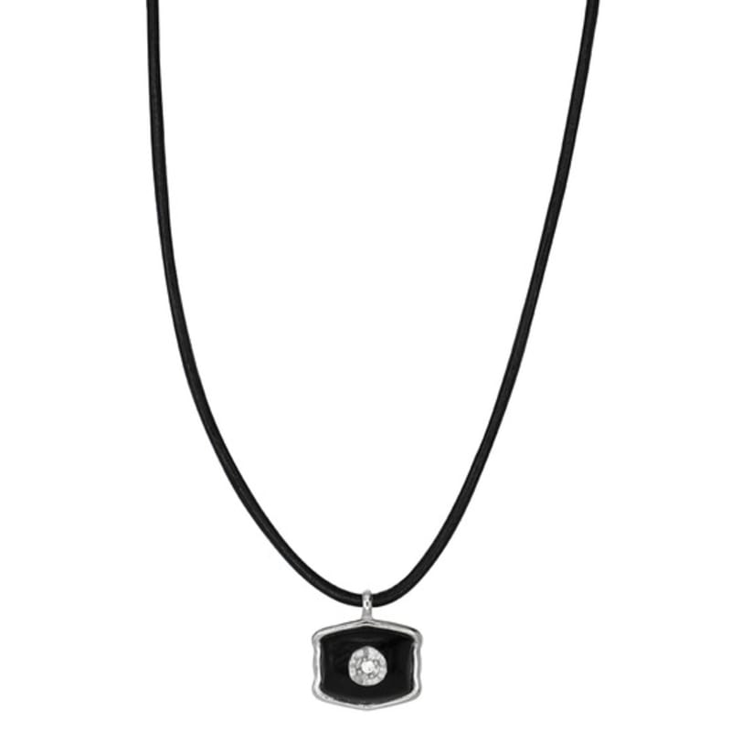 FADEMINE Black Coat of Arms Leather Necklace