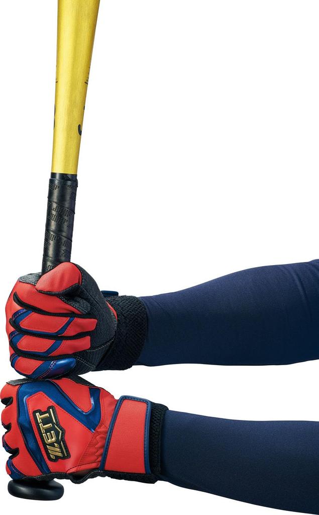 ZETT Impact Z Baseball Batting General Red x Navy Size S Gloves, Ambidextrous, Use, (6429), (BG19202B)