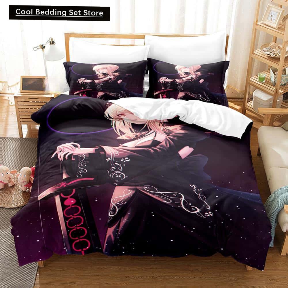 3D Printed Anime Fate/Stay Night Saber Bedding Set Single Twin Full Queen King Size Bed Set Adult Kid Bedroom Duvet Cover Sets