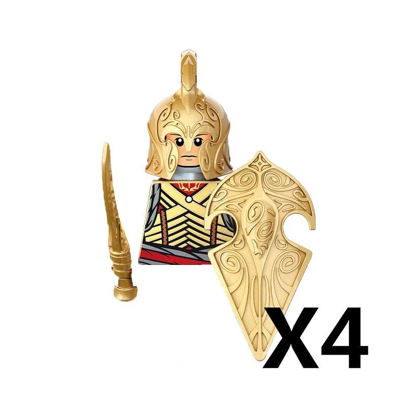MOC Středověcí rytíři Orkové Stavební kostky Figurky Hračka Vojáci Stráž Zbraně Luky Šípy Štít Brnění Vlajky Pochodně T016