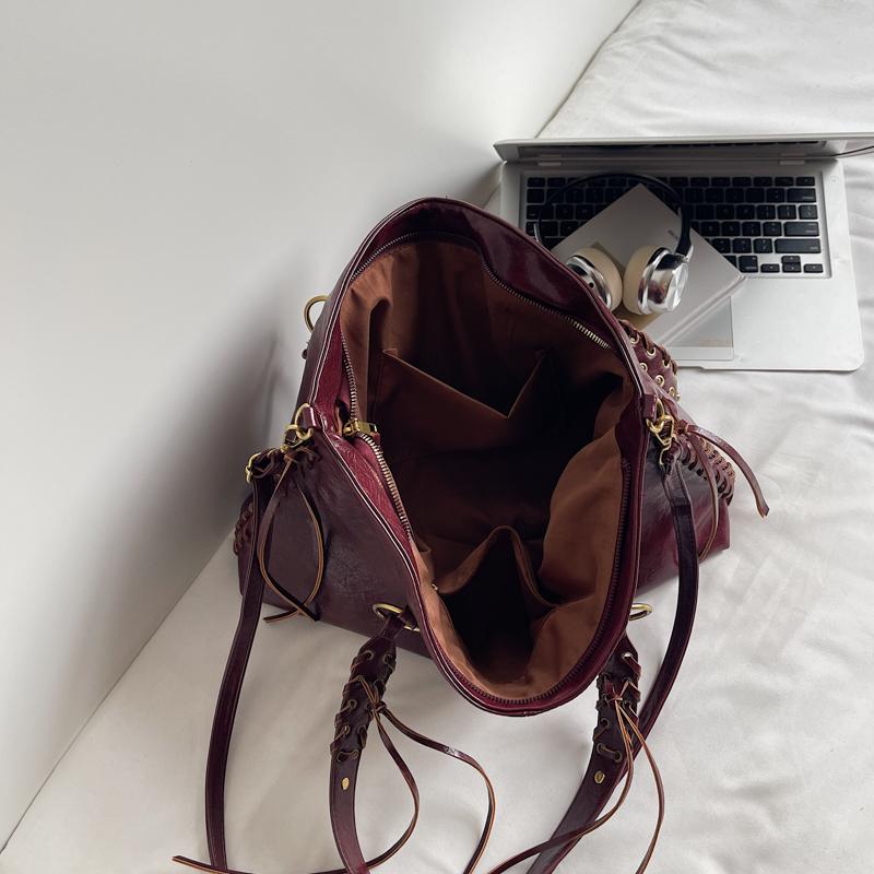 Europe And America Style Retro PU Leather Handbag Shoulder Bag Ladies Zipper Tote Bag Classic Crossbody Bags For Women Work Business