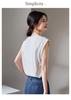 Simple Commuting V-Neck Sleeveless Vest T-Shirt for Women