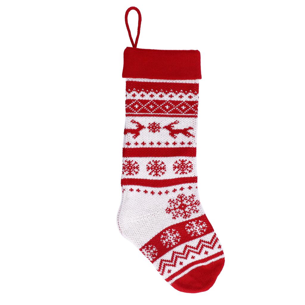 Large Knitted Christmas Stocking with Candy Bag Lovely Christmas Decorations Hanging
