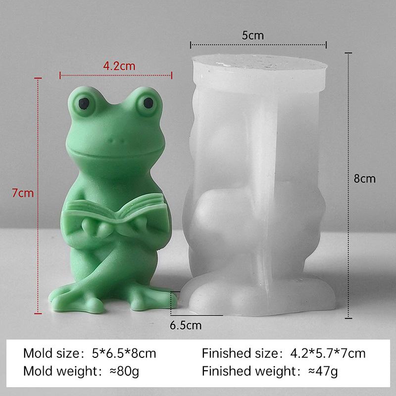 3D Frogs Silicone Mold DIY Aroma Candle Cartoon Frog Plaster Resin Ornament Molds Handmade Soap Candle Making Supplies