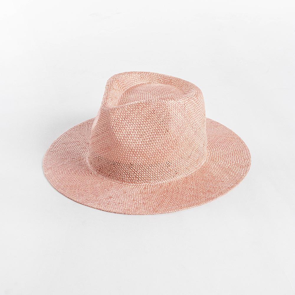 Spring and summer new fashion casual dyeing natural hand-woven sisal jazz hat outdoor travel sunscreen shading straw hat tide