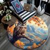 Autumn Owl Round Area Rug,Carpet Rug for Living Room Bedroom Sofa Playroom Decor,Non-slip Floor Mat