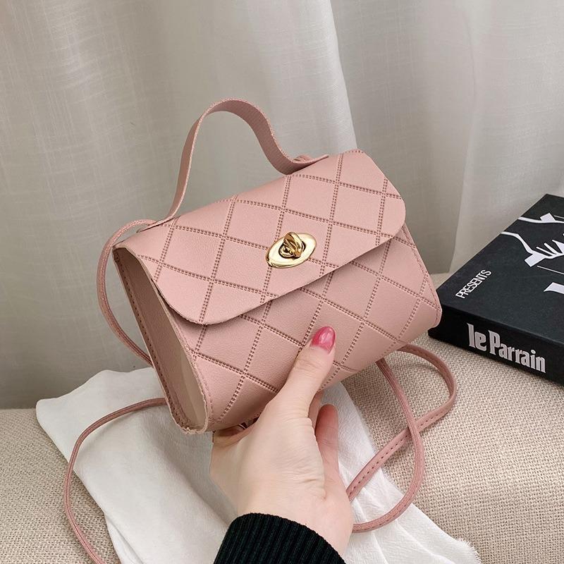 Rhombus Shoulder Women's Bag Women's Versatile Fashion Simple Messenger Portable Small Square Bag