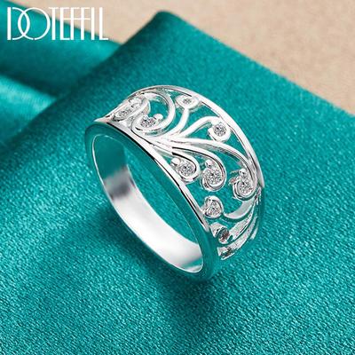 925 Sterling Silber Blumenform AAA Zirkon Ring Modeschmuck