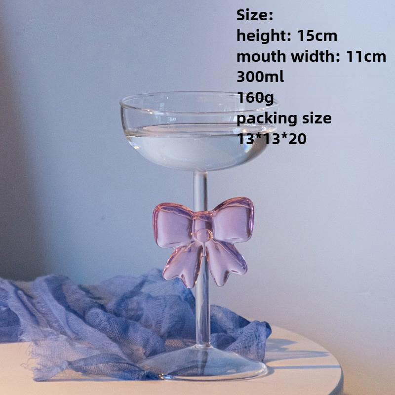 

Элегантный прозрачный розовый бант для шампанского, стакан для воды 300 мл 10 унций, прекрасный бант, стеклянный стакан для Дня святого Валентина