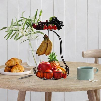 Fruit Basket,Countertop Vegetable Basket Double Layer Modern Holder Bowl for Produce
