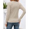 Women Long Sleeve Solid Color Top Round Neck Shirt for Autumn Winter