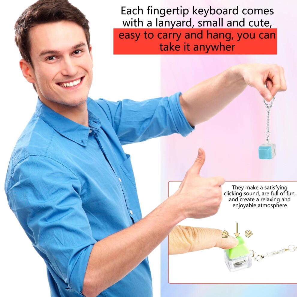 Hoarost 20 Stück Mini-Tastatur-Schlüsselanhänger mit LED-Licht Fidget-Tastenkappe Spielzeug zur Stressbewältigung, 10 Farben