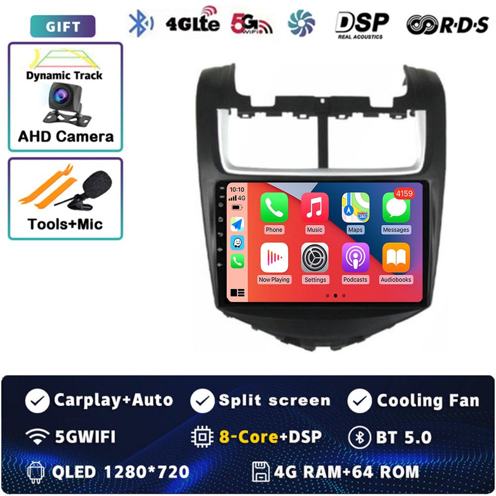 9" Android 14 Carplay Car Radio For Chevrolet Aveo 2014 - 2017 Multimedia Video Player Navigation GPS Stereo 2Din DVD 360 Camera