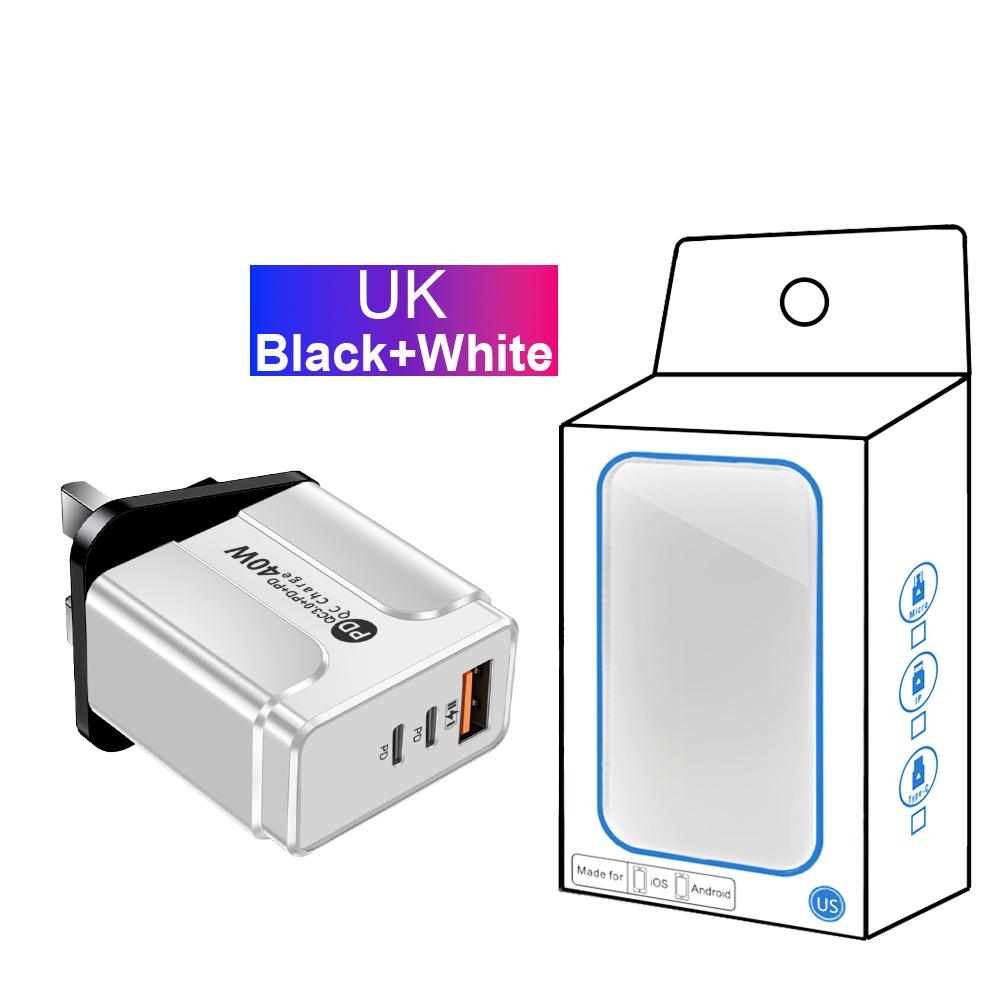 Universal Charger for US/EU/UK/AU: Original Power Adapter with 1 USB + 2 PD Ports