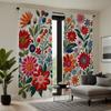 2pcs HD Chinese style embroidery three-dimensional flower decoration curtain Red tie digital printed curtain Home decoration