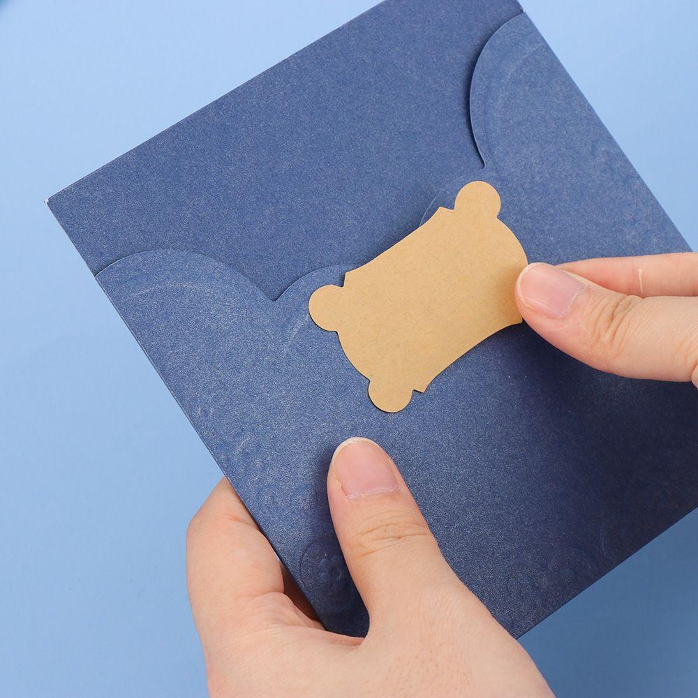 Creative Self Adhesive Gift Candy Tags Packaging Seals Kraft Paper Labels Stickers Blank Sticky