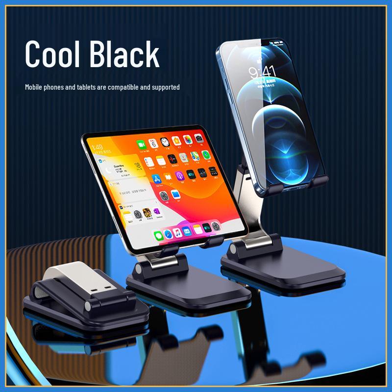 Adjustable Foldable All-Metal Tablet & Phone Stand for Live Streaming and Desktop Use