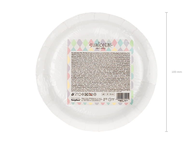 Partydeco Talerzyki Papierowe Pastelowe Gwiazdki 18 Cm / 6 Szt