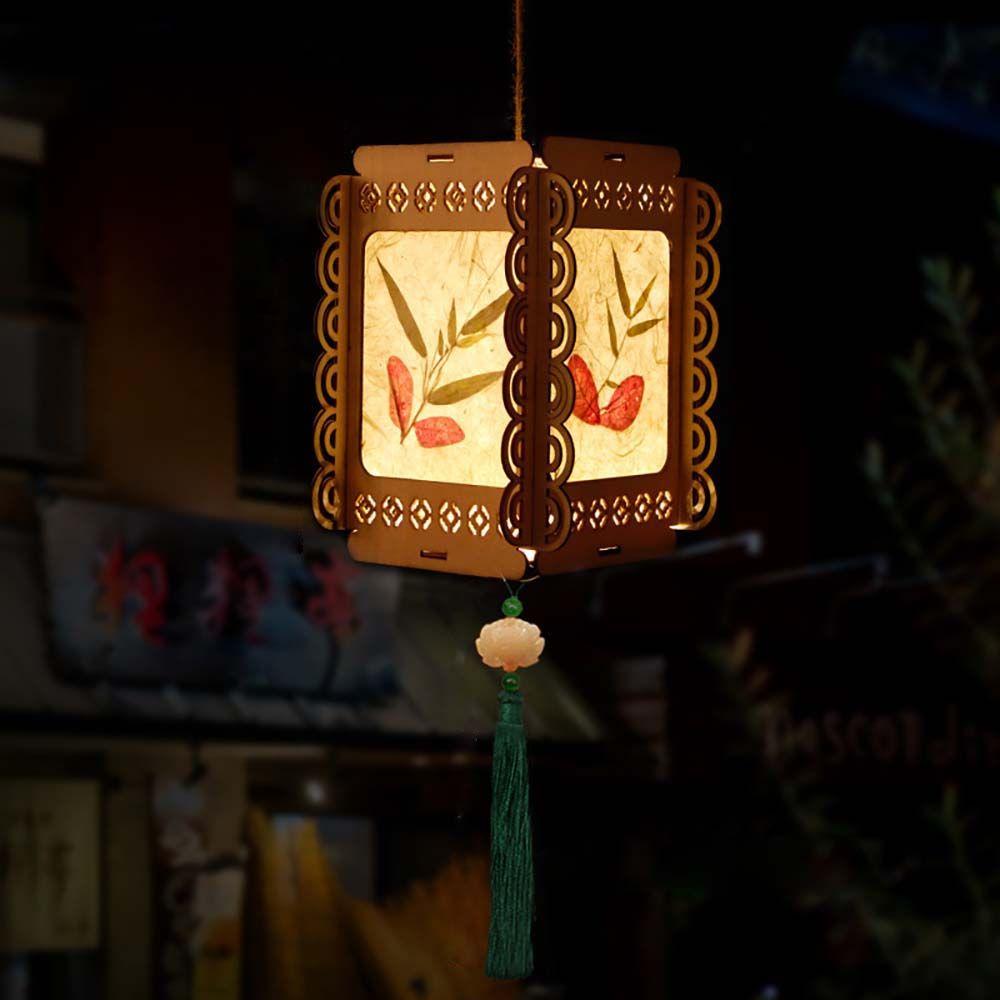 Holz Papier Chinesischer Stil Geschenk Lampe Laternen Anhänger Handgefertigte Laternen Party Dekoration Festival Laternenfest Dekorationen