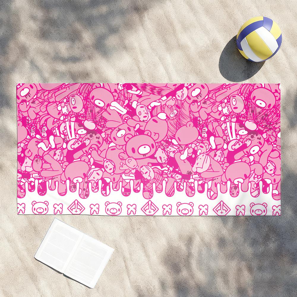 Cartoon G-Gloomy Rosa B-Bär-S Handtuch Weich Leicht Anti-Sand Großes Strandhandtuch Schnelltrocknend Bad Sport Familie