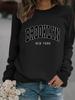 Autumn/Winter Women's Casual Long-Sleeve Round Neck Letter Print Pullover Hoodie