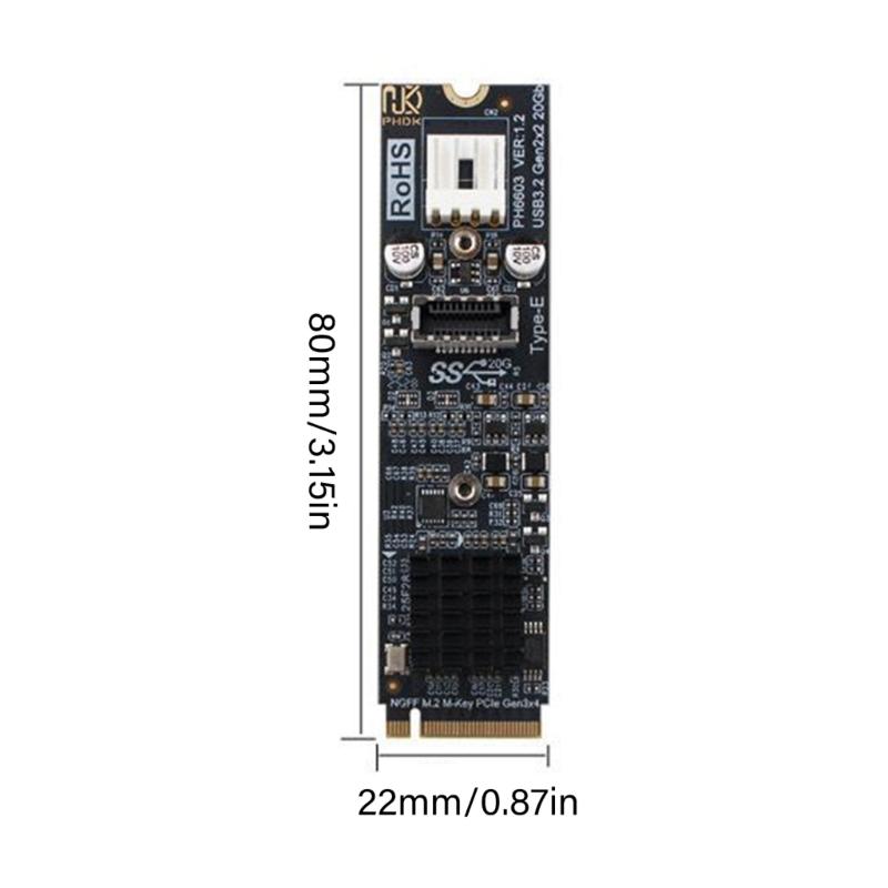 PCIe NVME M.2 Solid Disk Expansion Card Fast Speed Data  Transfer Type E 4Pin Power Support Adapter