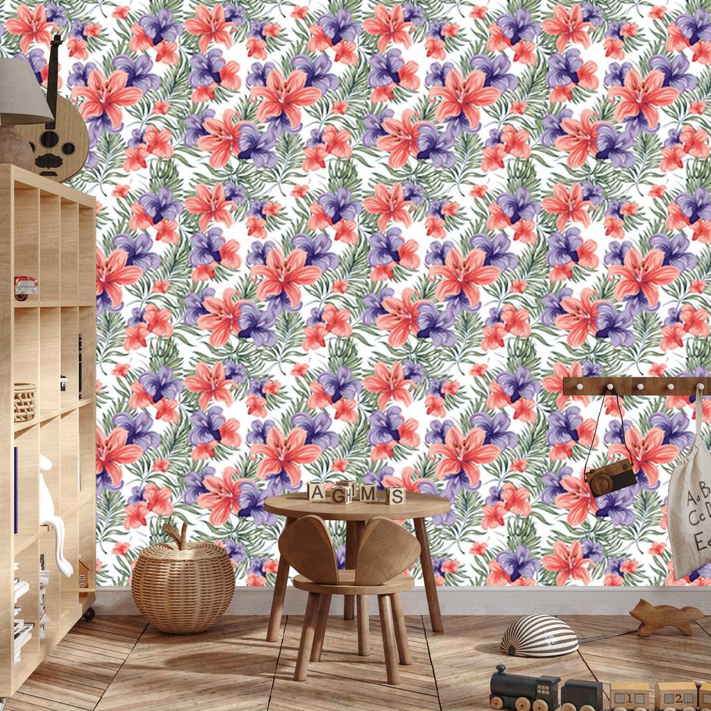 Colorful Spring Flowers Wallpaper for Living Room and Bedroom 50x1000