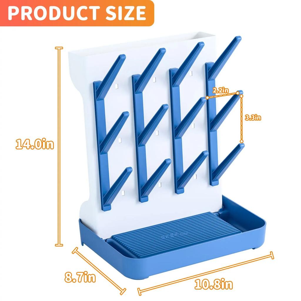 Baby Bottle Drying Rack Vertical Bottle Dryer Rack Holder Organizer Space Saving Standing Drying Rack for Baby Bottles and Cup