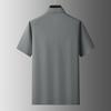 Dibinze Men's Plus Size Solid Business Casual Polo Shirt