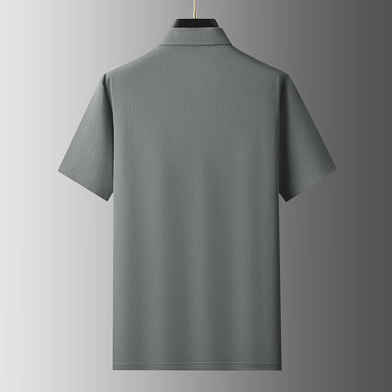 Dibinze Men's Plus Size Solid Business Casual Polo Shirt
