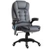Massage Recliner Chair Heated Office Chair with Six Massage Points Velvet-Feel Fabric 360 degrees Swivel Wheels Grey