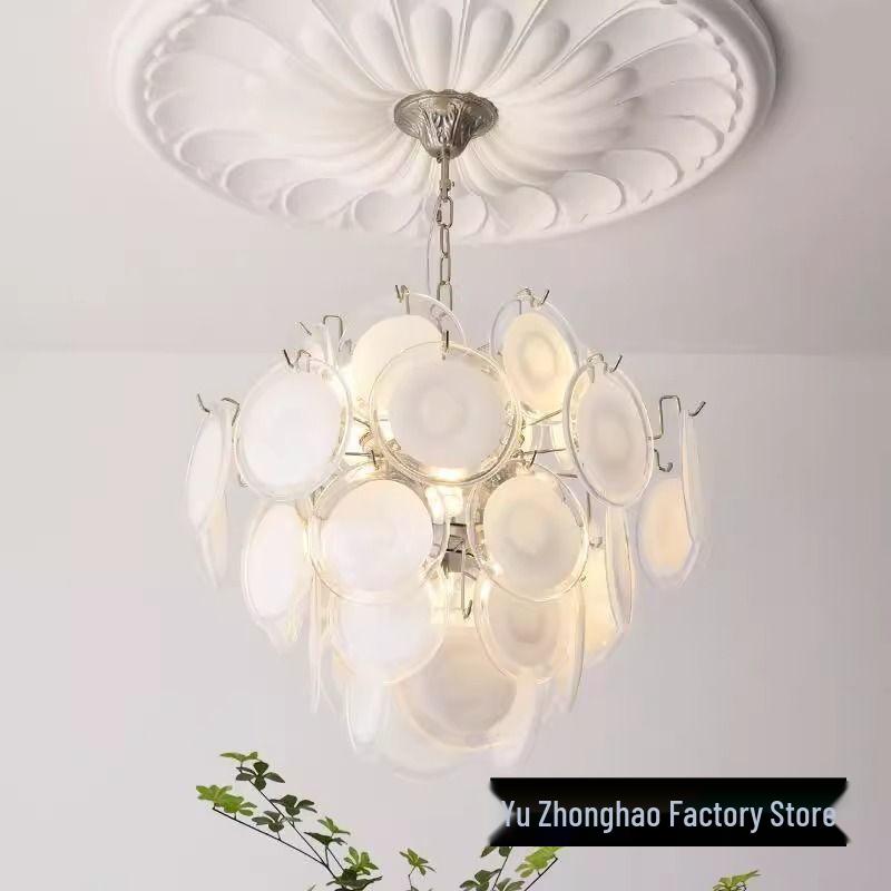 Elegant Vintage Ink Green Glass Chandelier for Living Room or Master Bedroom