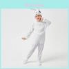 Bedårande Barn Vit Kanin Kostym För Halloween Och Cosplay Unisex Jumpsuit